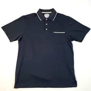 Callaway Golf Men's LG Black Short Sleeve 3-Button Collared Golf Polo Shirt